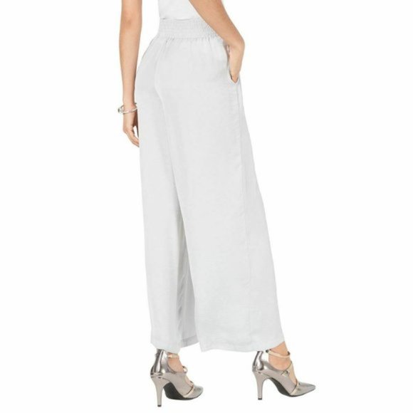ALFANI Womens Silver Wide Leg Pants Size L - Picture 2 of 3